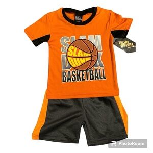 Quad Seven Toddler Boys Basketball Outfit Slam Dunk T-Shirt & Shorts Set 18/24